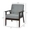 Grey Linen Accent Chair with Rubber Wood Frame and Ergonomic Design